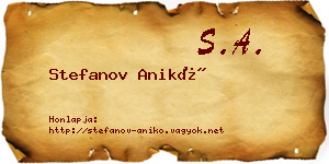 Stefanov Anikó névjegykártya